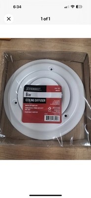 EVERBILT 6-Inch Ceiling Diffuser WHITE 336-192  Max Airflow Paintable New