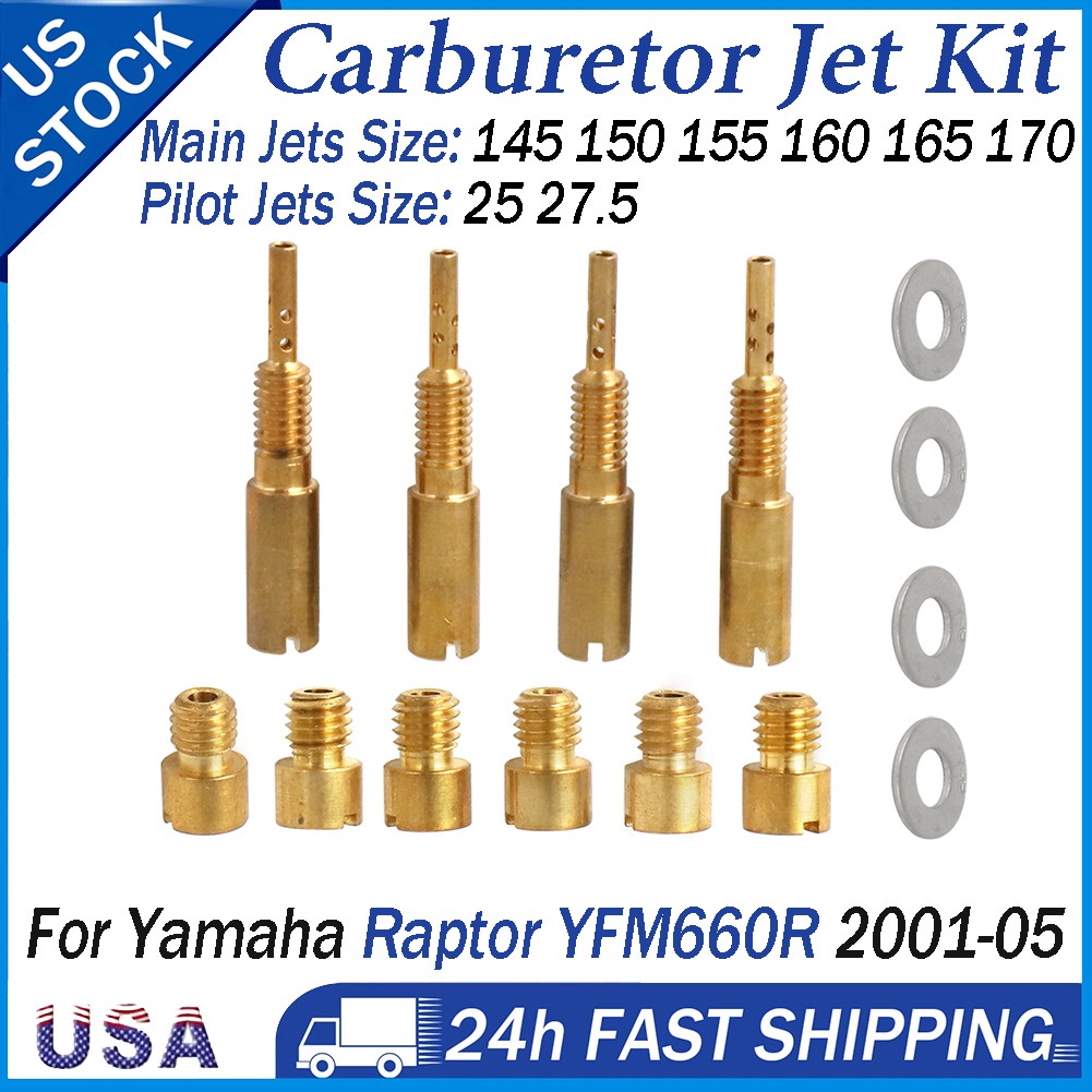 For 2001-05 YFM660R Raptor 660R Carb Multi Jet Kit Pilots 25/27.5