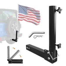 Foldable Hitch Mount Flagpole Holder Universal for Standard 2 inch Hitch Rece...