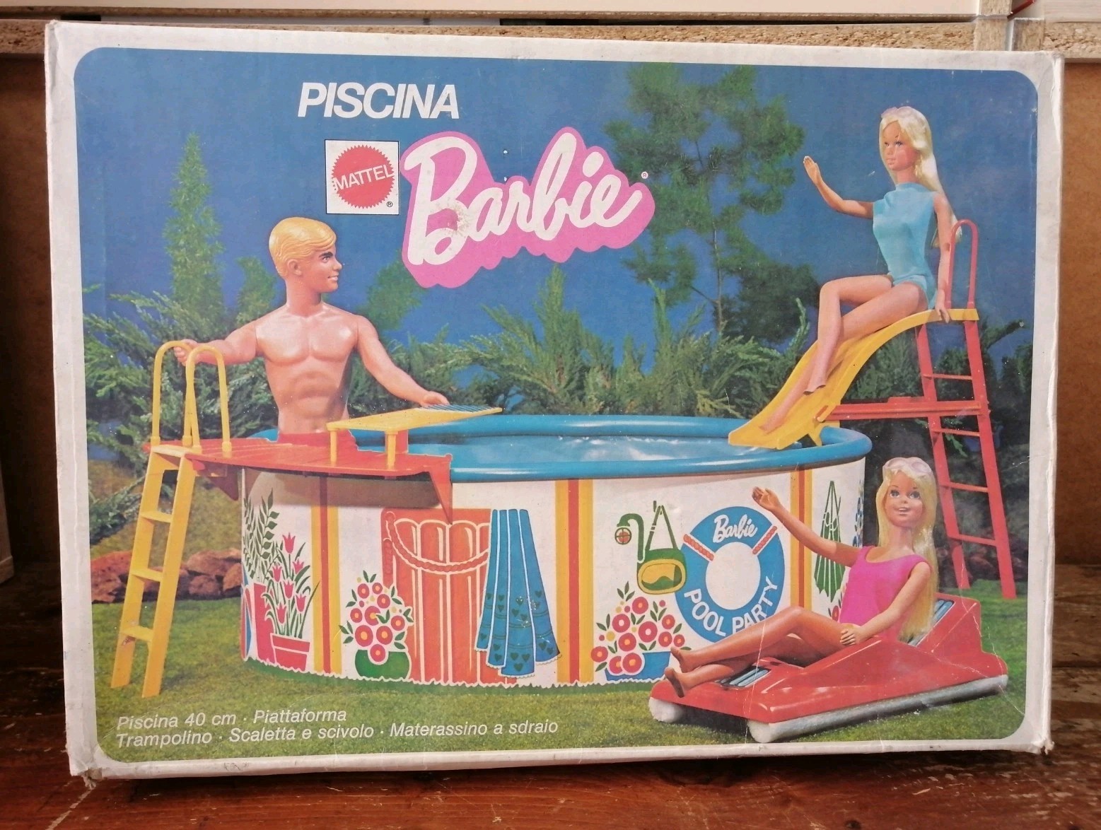 Vintage BARBIE Piscina Mattel 7795 POOL PARTY 1974 Scatola Originale
