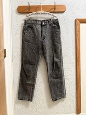 Vintage Lee Riders Black Stonewash Jeans Actual 32x28.5 USA Union Made Denim