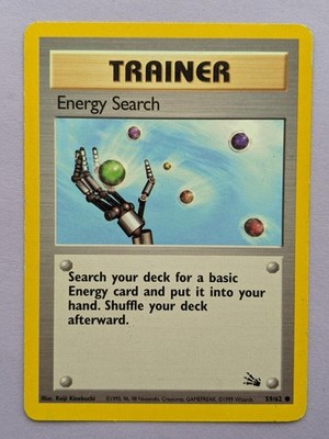 ENERGY SEARCH 59/62 HP FOSSIL Common Pokemon Unlimited