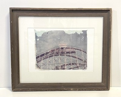 Matt Schwartz  ''Cyclone'' Coney Island Polaroid transfer Print Framed Signed