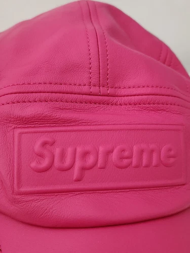 SS22 Supreme Gore Tex Cuir Camping Cap Rose Chapeau Logo Boite Étanche Respirant