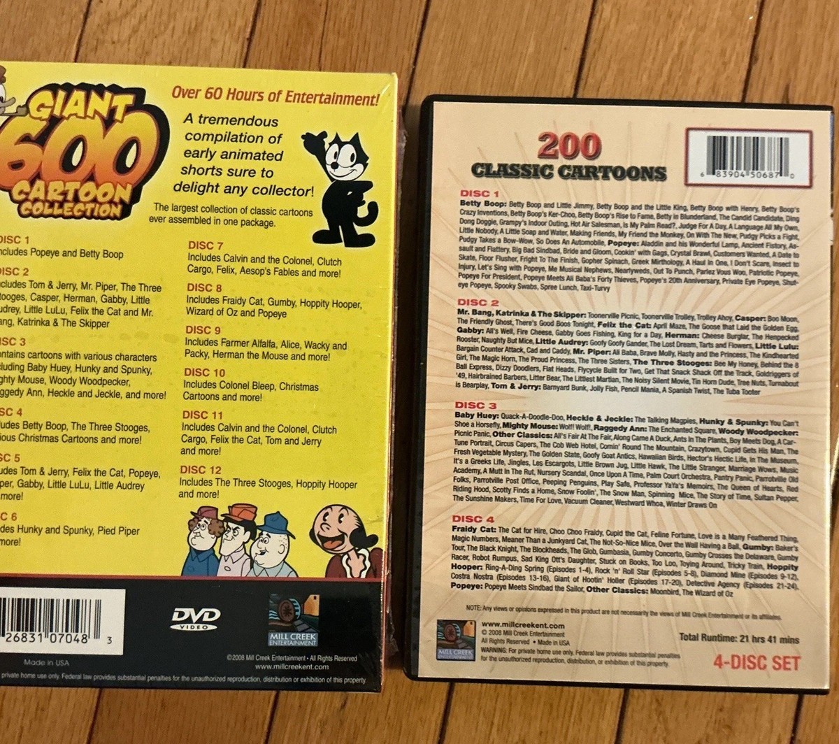 Giant 600 Cartoon Collection (DVD, 2008, 12-Disc Set) NEW + 200