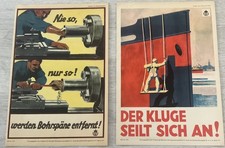 2x Orig. Arbeitsschutz Plakat Konvolut Weimarer Republik ca.1930 Unfallverhütung
