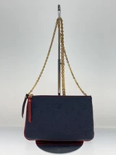 LOUIS VUITTON Shoulder Bag Pochette Double Zip _ Monogram Emplant Navy Used