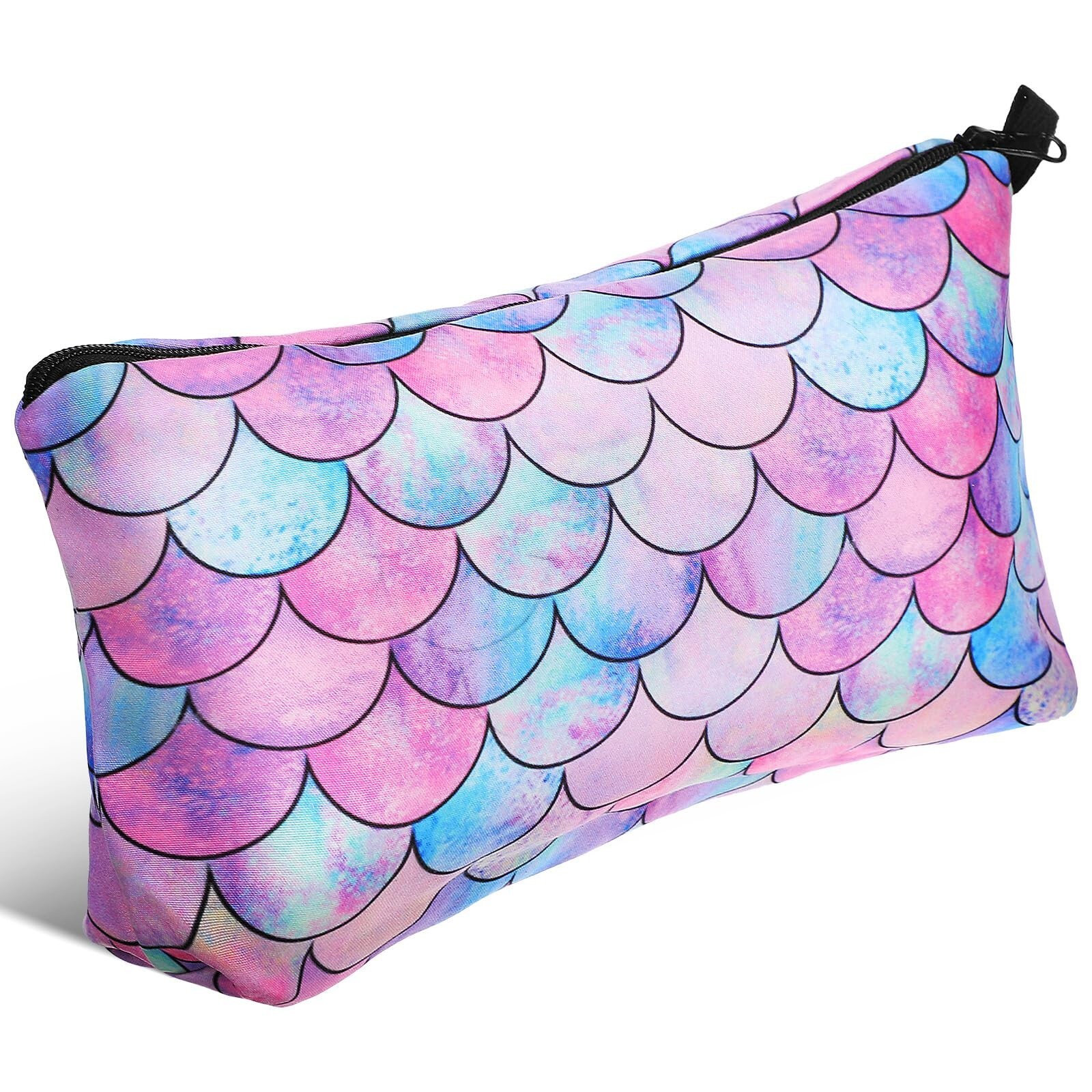 PACKOVE Mermaid Makeup Bag Makeup Brush Pouch Fish Scales Cosmetic Bag Travel...