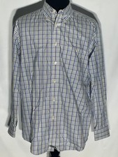 Orvis Sporting Traditions Large Blue Green White Plaid Button-Front Dress Shirt