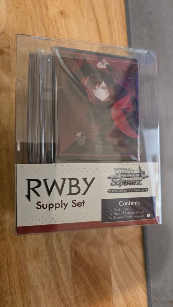 Bushiroad Weiss Schwarz RWBY Supply Set - 5 Booster Packs Deck Case & Sleeves for sale online | eBay Bushiroad Weiss Schwarz RWBY Supply Set - 5 Booster Packs Deck Case & Sleeves for sale online | eBay