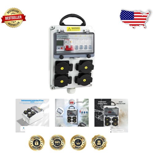 Compact 80A Power Box with 4 Sockets and Circuit Breakers - Safe & Reliable