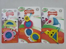 Lot of 3 Packs Nylabone Cat Toy Catnip Insert A Treat Dental Health 5 Toys Total