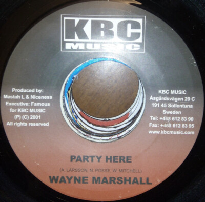 Wayne Marshall - Party Here / VG+ / 7'''', Single
