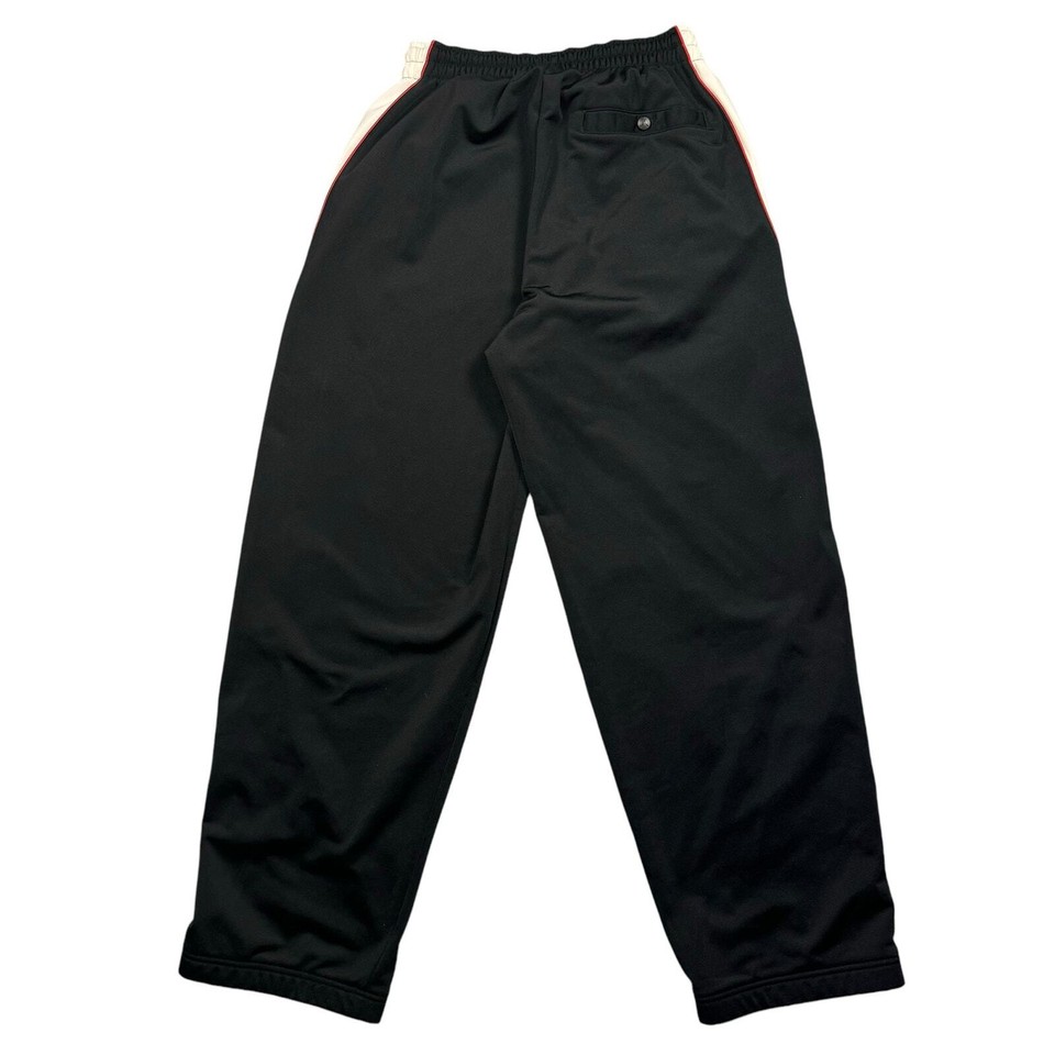 Air Jordan Sweat Pants Medium Men's Track Wide Leg Ankle Zip Black Red