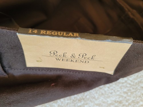 NWY PECK & PECK Weekend Brown Cotton Pants Size 14R - Picture 7 of 11