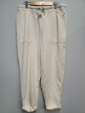 Tommy Hilfiger Women Ivory Alton Drawstring Cuffed Straight-Leg Pants Size M