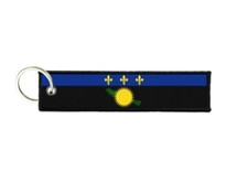 Keychain key ring tags fabric motorcycles car biker cute flag guadeloupe