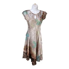 Komarov Dress S Womens Multicolor Knee Length A-Line Sleeveless Crew Neck Floral