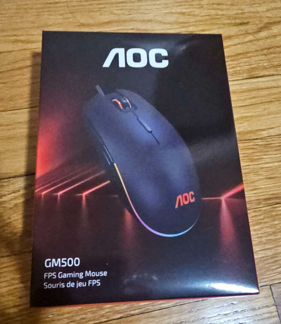 AOC RGB GM500 Black 8 Keys Buttons USB basic Wired Gaming Mouse