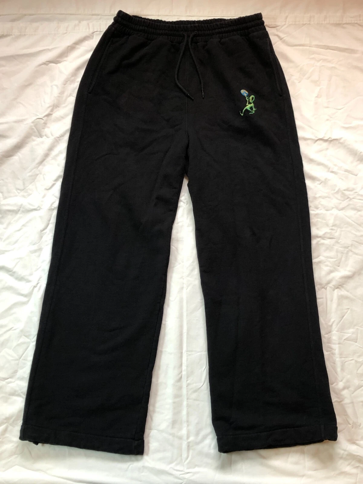 OFF WHITE Felpa con cappuccio e pantaloni della tuta Alien Arrow bianchi sporchi taglia large autentici