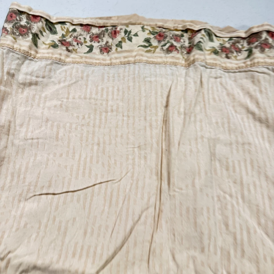 Sábana plana vintage croscill rayas king beige borde floral algodón y2k años 90 80 Foto 4 de 4