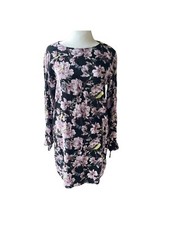 Women’s Size 12 Black Floral Flounce Dress By H&M