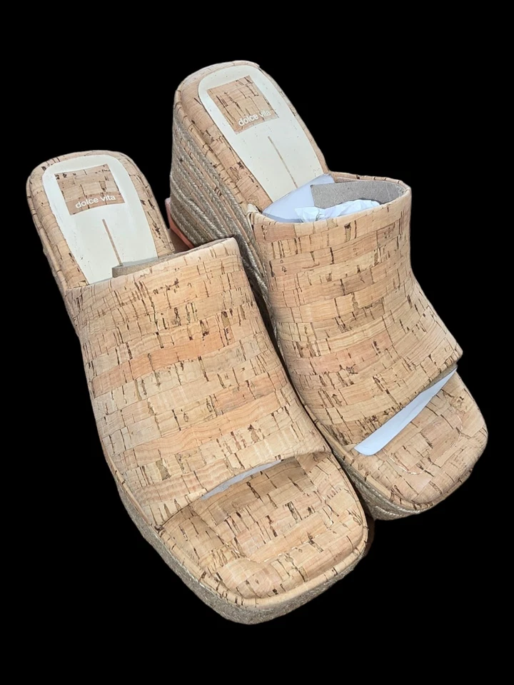 Sandalia Dolce Vita Elaria Alpargata Cuñas Corcho Natural Talla 8.5 Foto 4 de 4