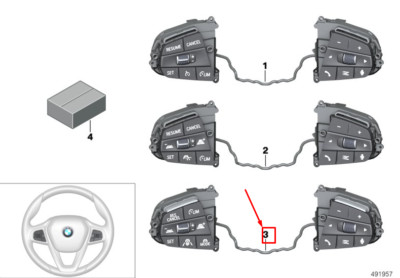 BMW X5 G05 Steering Wheel Multifunction Switches 61319461239