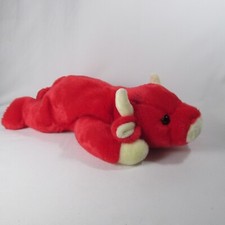 TY Beanie Buddy Red Bull Snort 14" Plush Vintage 1998
