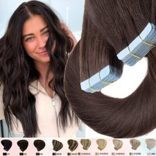 20" Brazilian 150G Thick Tape In Human Hair Extensions Remy Skin Weft Full Head