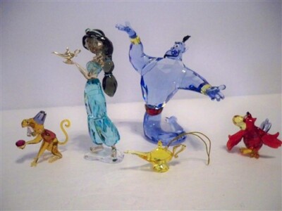 SWAROVSKI ALADDIN COMPLETE 5 PC SET - GENIE PRICESS JASMINE LAGO