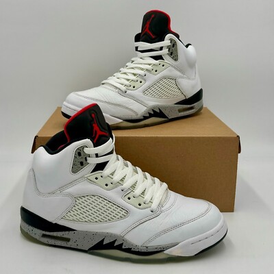 Size 9.5 - Air Jordan 5 Retro White Cement 886060337047| eBay Size 9.5 - Air Jordan 5 Retro White Cement 886060337047| eBay