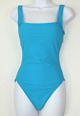 VTG NWOT Rare CURVA 1 PC Swimsuit Sz. 12 Classic Light Blue Sexy Beachwear #02