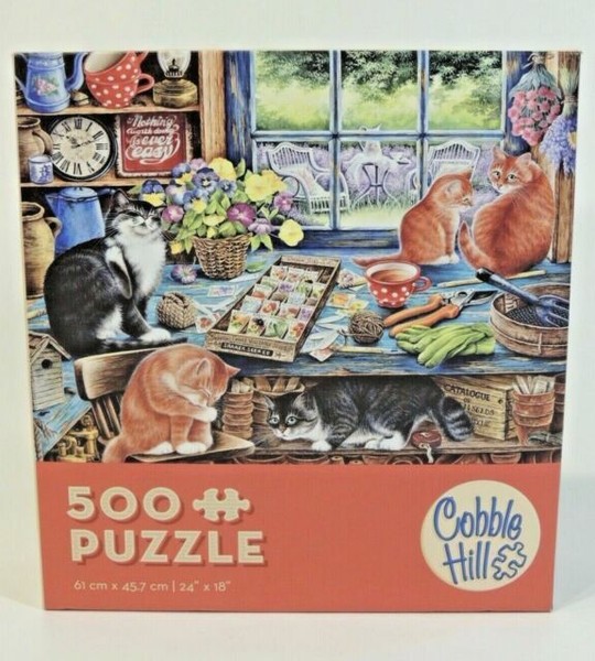 Cobble Hill Cats Retreat 500 Piece Jigsaw Puzzle 57221 for sale online