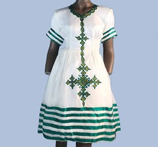 Eritrean, Ethiopian Dress, Traditional Habesha Clothes, 100 cotton, embroidered