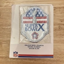 SUPER BOWL X 10 Embroidered 3.5" x 4.5" Official NFL Patch PARTIAL CARD