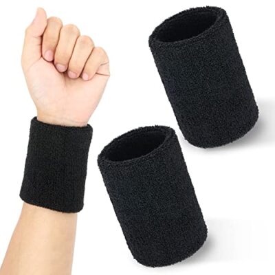 Sports Wristbands, Pieces Elastic Cotton Sweat Bands Wristbands for Black  - Main Image