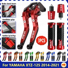 3PCS CNC Handle Grips Cap Brake Clutch Levers Set For YAMAHA XTZ-125 2014-2021