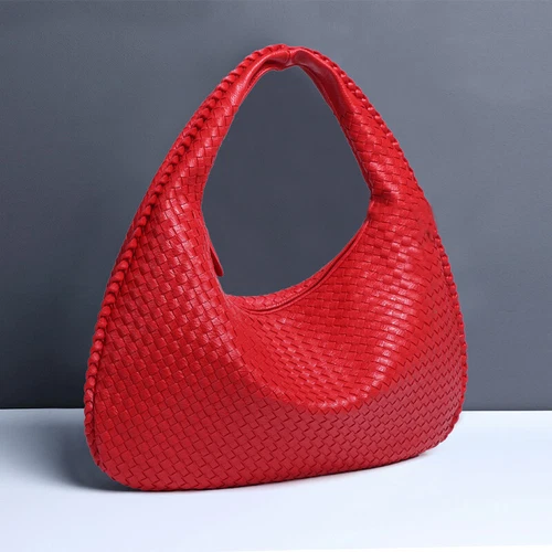 Large Capacity Woven Handbag Ladies Hobo Tote Designer Soft Leather Shoulder Bag - Picture 39 of 43