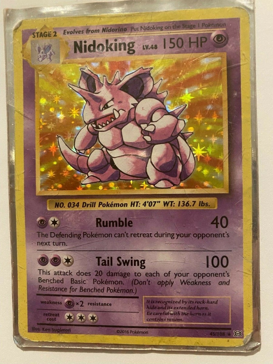 Nidoking Stage 2 150HP Purple Hologram #45/108 Pokemon 2016 | eBay