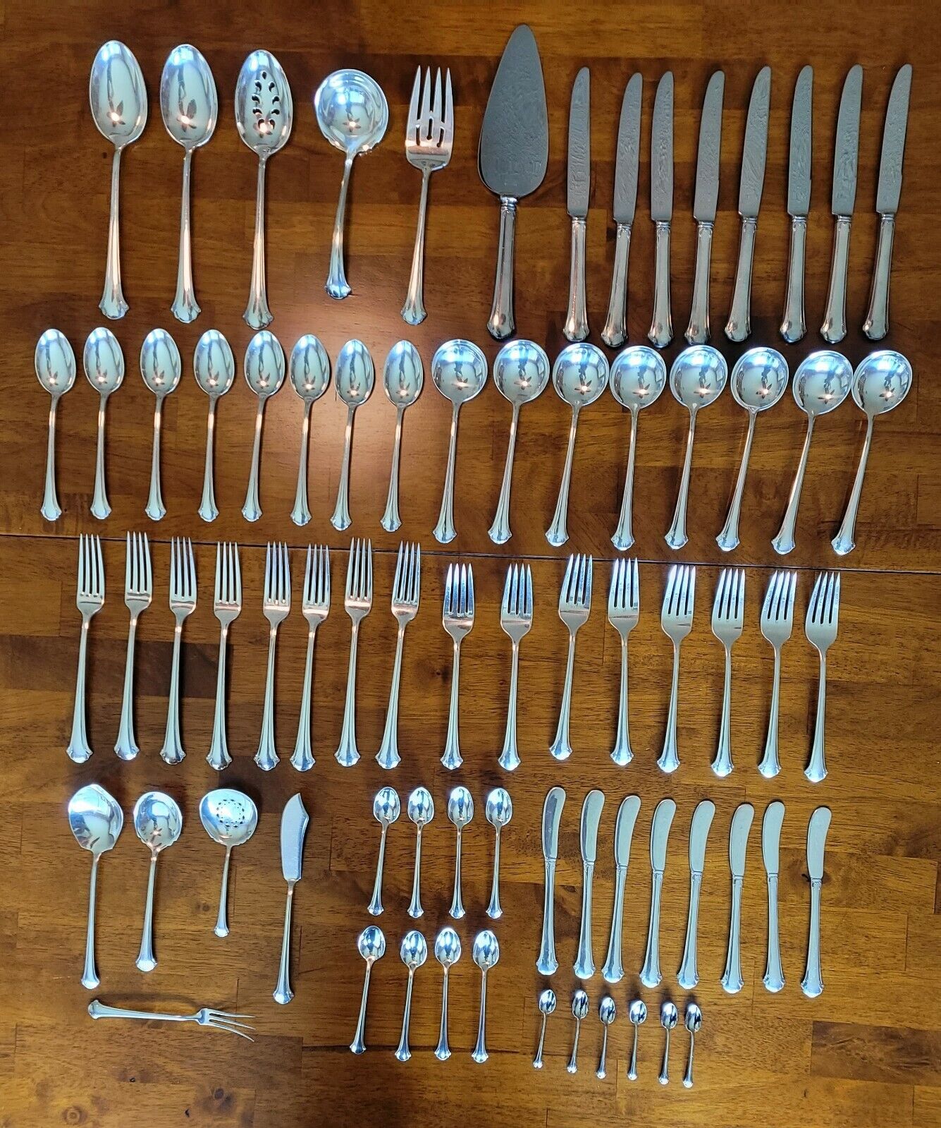 73 piece  ChippendaleTowle Sterling silver flatware set. 1937.