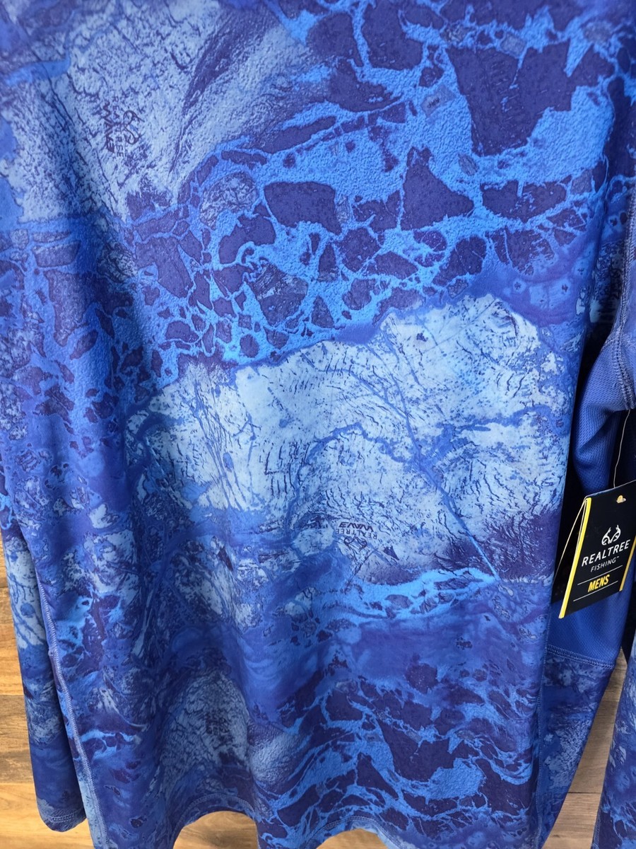 Chemise De Pêche Realtree Homme – UV, Anti-transpi, Manches Longues, XL Bleu