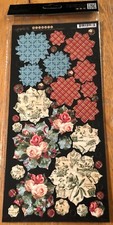 Graphic 45 Scrapbook 12 Days of Christmas Collection cardstock flowers 2 sheets