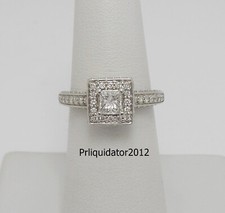 1CT Natural Diamond Halo Engagement Anniversary Wedding Ring 14K White Gold