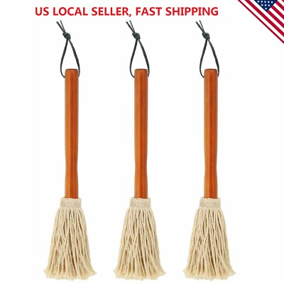 #ad #ad 3 Pk 12quot; BBQ Sauce Grill Basting Mops Set Roast Barbeque Cooking Cleaning Brush $11.59