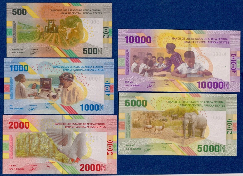 Central African States Full Set (2020/2023) P700 - P704 UNC Hybrid Notes - Image 2 of 4