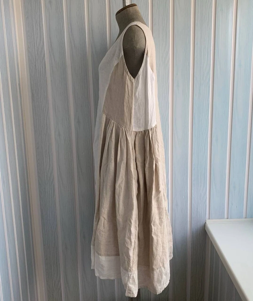Cocon.commerz by Privatsachen Pleated Linen Sleeveless Fit & Flare Long Dress - Image 2 of 4