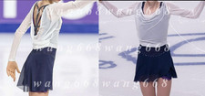 Ice Figure Skating Dress Rhythmic Gymnastics Twirling Competition blue white
