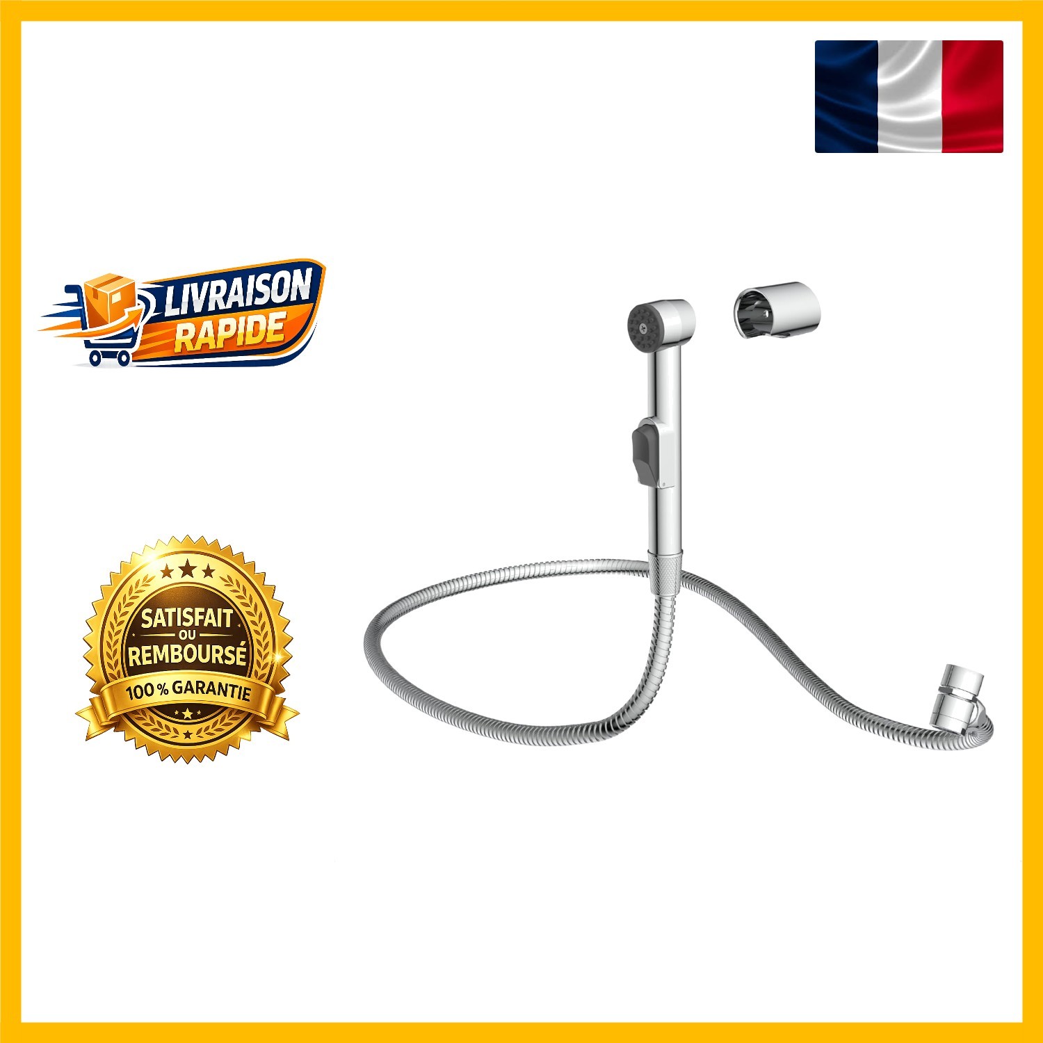 Douchette de lavabo haut de gamme EISL DX25 chrome brillant et flexible