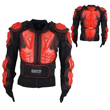 Motorcycle Protective Jacket Full Body Armor, Chest Spine Protection Large Red